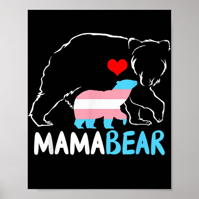 Trans Mama Bear Proud Mom Rainbow Transgender Poster (Framsidan)