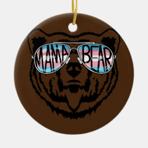 Trans Mamma Bear Proud Mamma Ally Transgender Julgransprydnad Keramik