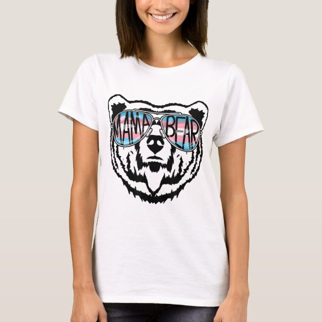 Trans Mamma Bear Proud Mamma Ally Transgender Rain T Shirt (Framsida)