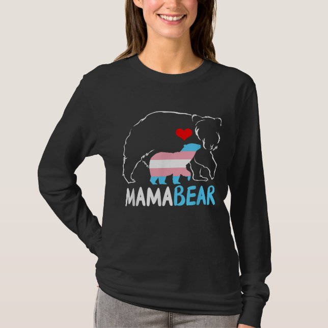 Trans Mamma Bear Proud Mamma Rainbow Transgender M T Shirt (Framsida)