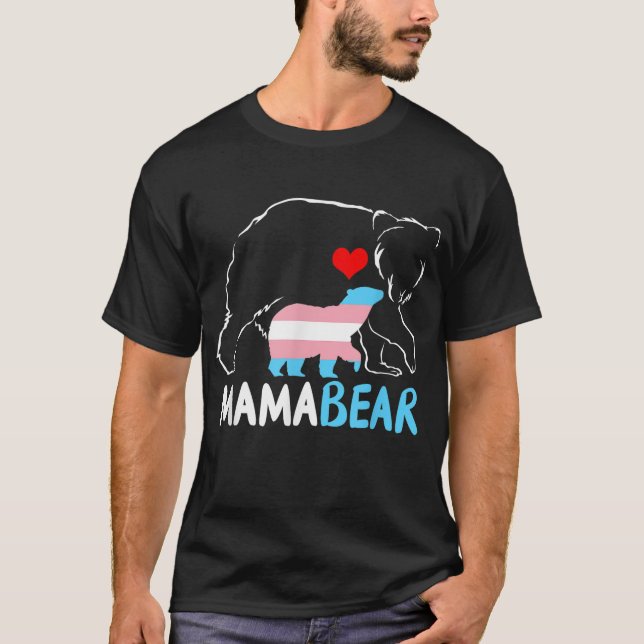 Trans Mamma Bear Proud Mamma Rainbow Transgender M T Shirt (Framsida)