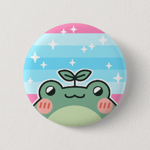 Trans Masculine LGBT Pride Flagga Frog Knapp