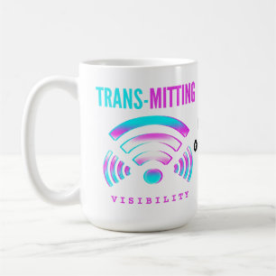 Trans-mitterande Synlighet Modern Glitch Transpers Kaffemugg