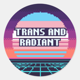 Trans Och Strålande Stolthet Pixel Klistermärke