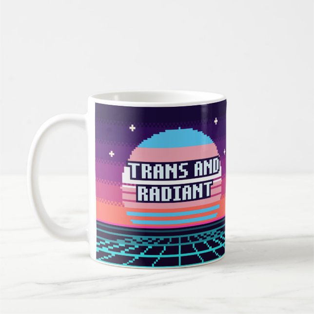 Trans Och Strålande Stolthet Pixel Mugg (Vänster)