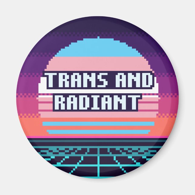 Trans Och Strålande Stolthet Pixelmagnet Magnet (Framsidan)