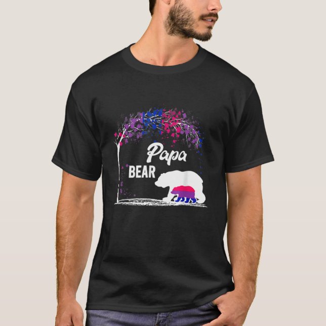 Trans Pappa Bear Free Pappa Hugs Rainbow Transgend T Shirt (Framsida)