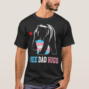 Trans Pappa Bear Free Pappa Hugs Rainbow Transgend T Shirt