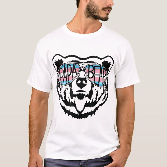 Trans Pappa Bear Proud Pappa Ally Transgender Rain T Shirt (Framsida)