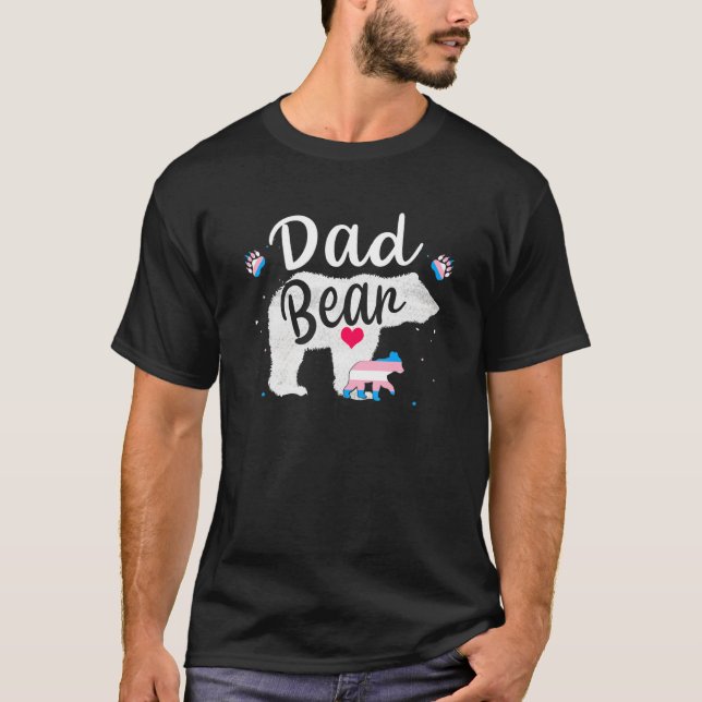 Trans Pappa Bear Proud Pappa Rainbow Transgender F T Shirt (Framsida)