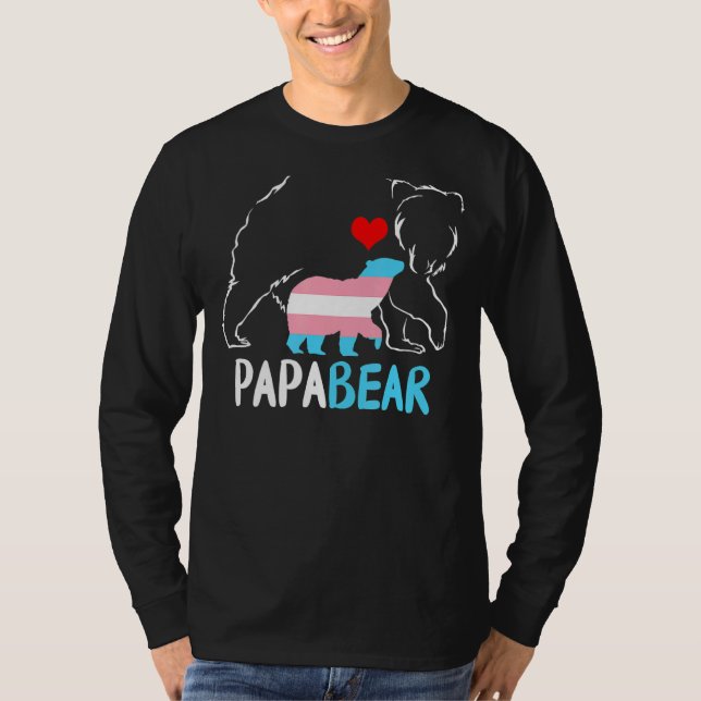Trans Pappa Bear Proud Pappa Rainbow Transgender F T Shirt (Framsida)