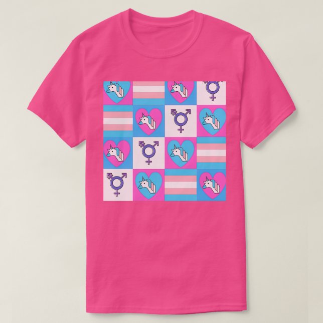 Trans Paterin Trans-Pride Flagga Färg HBT Trans T Shirt (Design framsida)