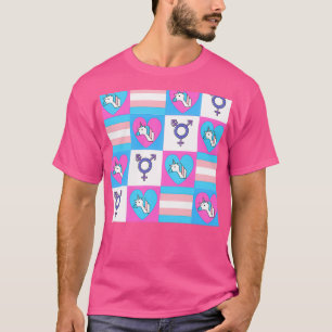 Trans Paterin Trans-Pride Flagga Färg HBT Trans T Shirt