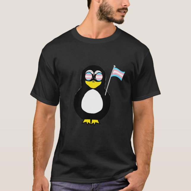 Trans Penguin Transgender Pride Transexual Vatten  T Shirt (Framsida)