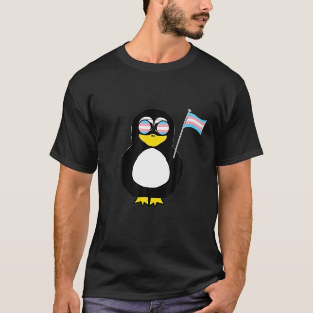 Trans Penguin Transgender Pride Transexual Vatten  T Shirt (Framsida)