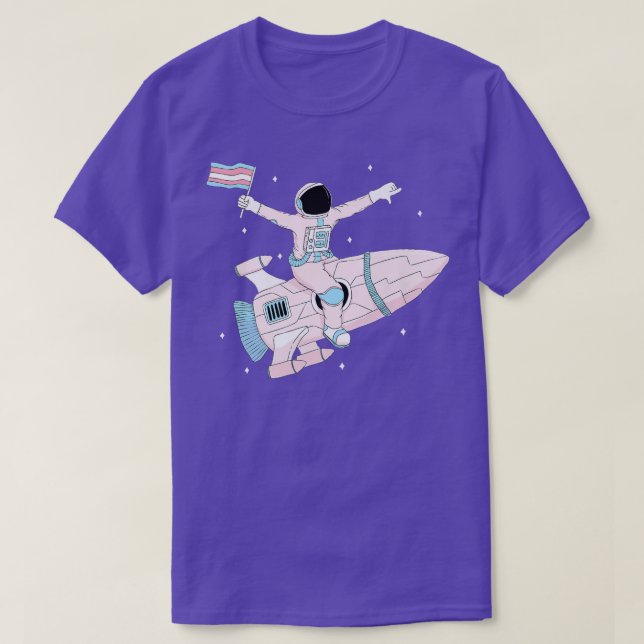 Trans Pride Astronaut Transgender T Shirt (Design framsida)