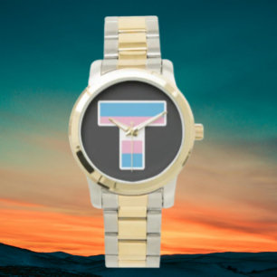 Trans Pride Capital T Överstor Tvåtonsarmbandsur Armbandsur