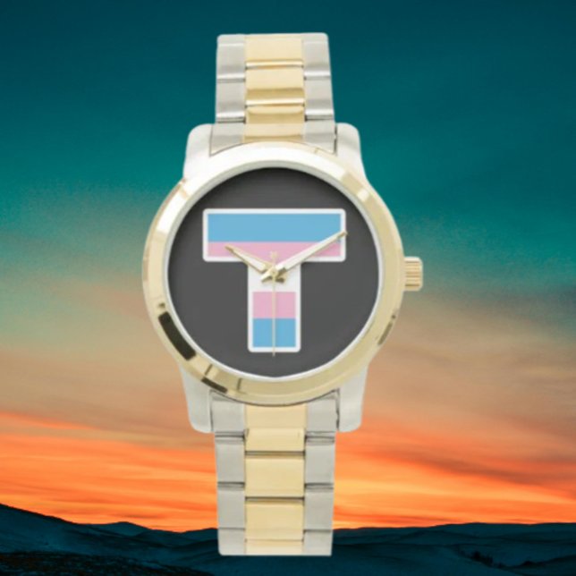 Trans Pride Capital T Överstor Tvåtonsarmbandsur Armbandsur (Skapare uppladdad)
