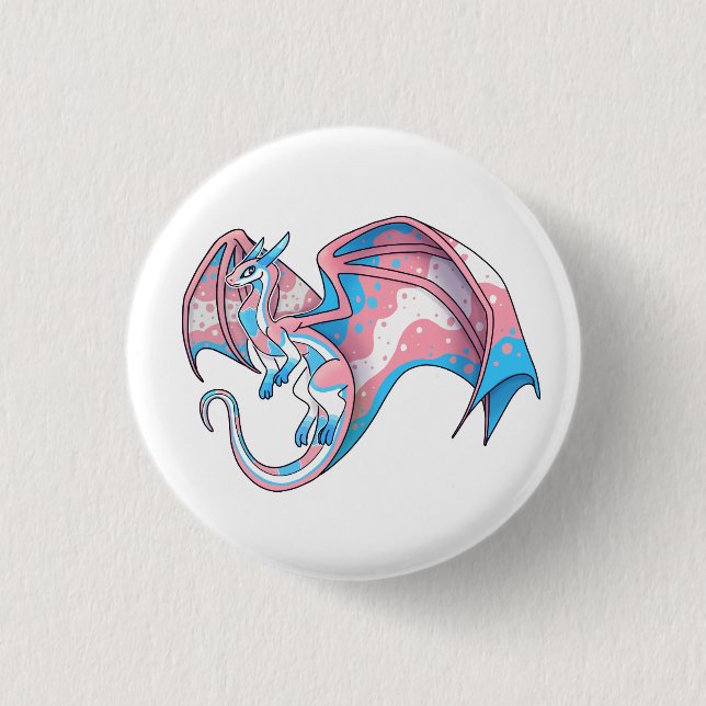 Trans Pride Dragon Knapp (Framsida)