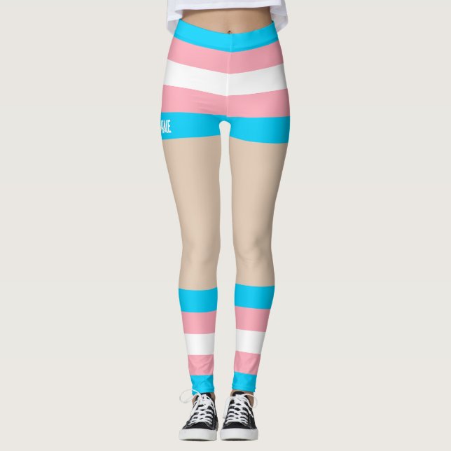 Trans Pride Faux Kort & Ben Leggings (Framsida)