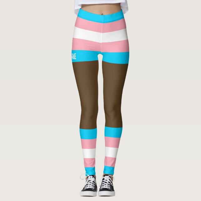 Trans Pride Faux Kort & Ben Leggings (Framsida)