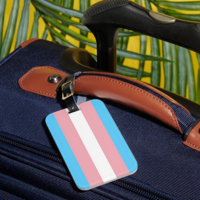 Trans Pride Flag Bagage Tag Bagagebricka (Framsida Insitu 1)