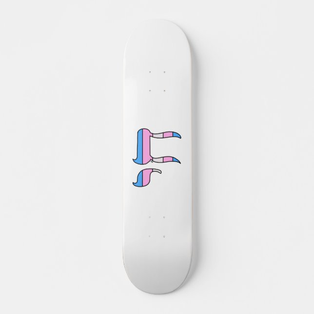 Trans Pride Flag Chai Mini Skateboard Bräda 18,5 Cm (Framsida)