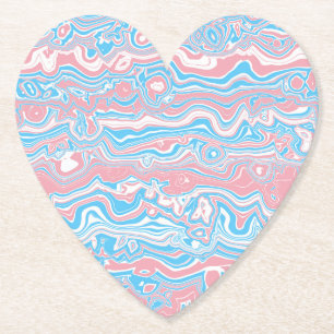 Trans Pride Flag Trippig Boho Groovy Vågiga Ränder Underlägg Papper