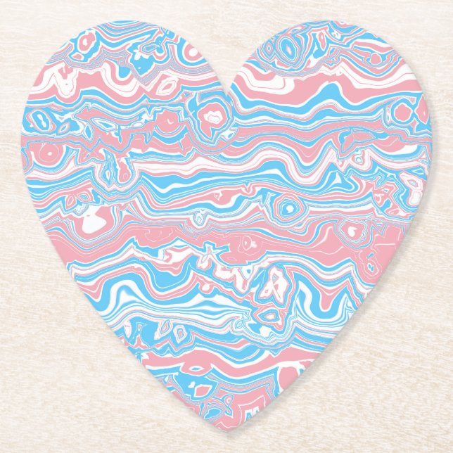 Trans Pride Flag Trippig Boho Groovy Vågiga Ränder Underlägg Papper (Framsida)
