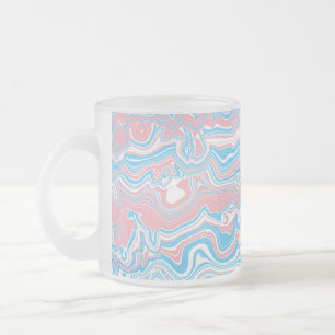 Trans Pride Flag Trippy Boho Groovy Vågiga Ränder Frostad Glasmugg