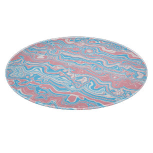 Trans Pride Flag Trippy Boho Groovy Vågor Ränder
