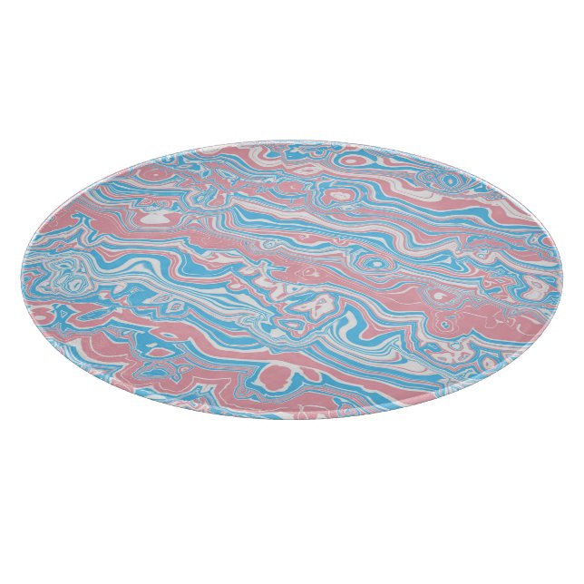 Trans Pride Flag Trippy Boho Groovy Vågor Ränder (Hörn)