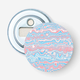 Trans Pride Flag Trippy Boho Groovy Vågor Ränder Flasköppnare