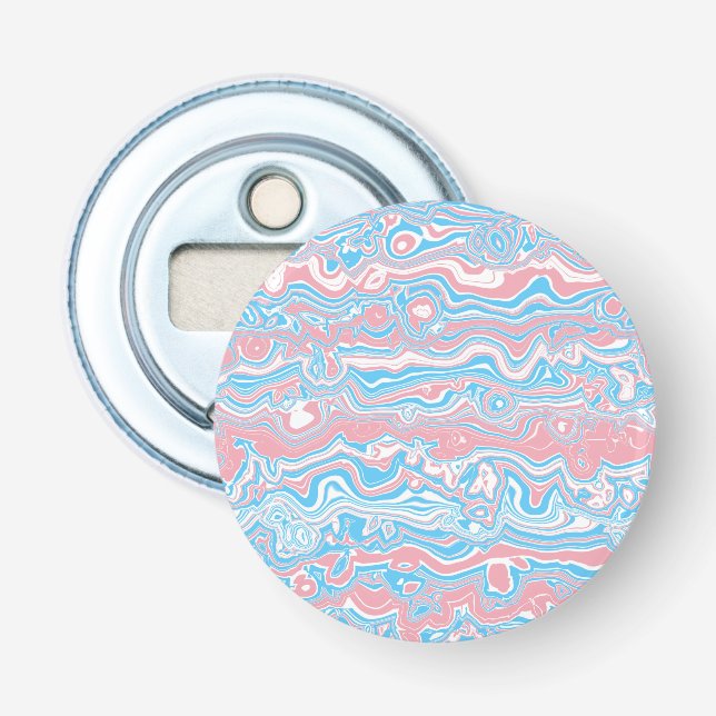 Trans Pride Flag Trippy Boho Groovy Vågor Ränder Flasköppnare (Framsidan)