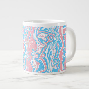 Trans Pride Flag Trippy Boho Groovy Vågor Ränder Jumbo Mugg