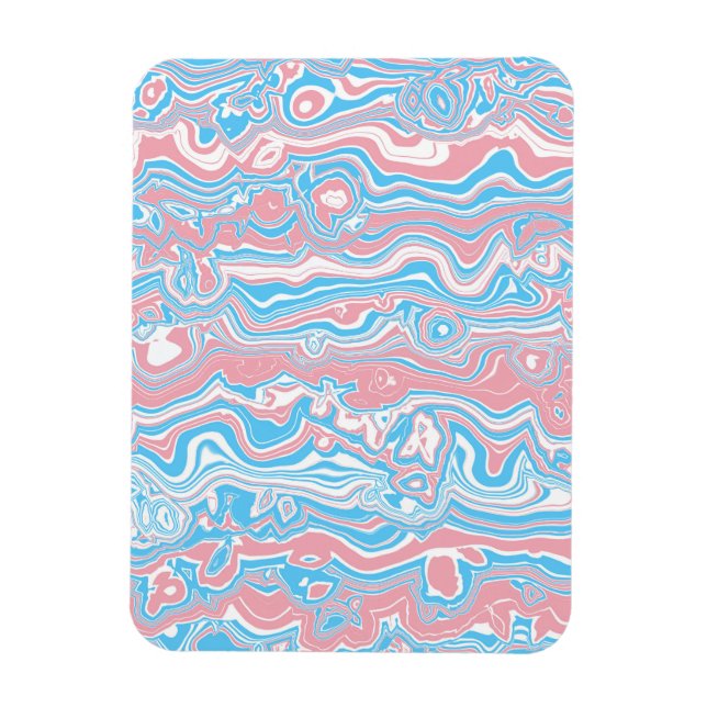 Trans Pride Flag Trippy Boho Groovy Vågor Ränder Magnet (Vertikal)