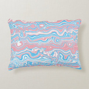 Trans Pride Flag Trippy Boho Groovy Vågor Ränder Prydnadskudde