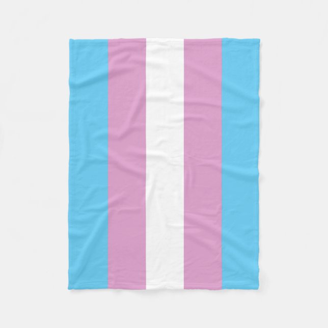 Trans Pride Flagga Fleecefilt (Framsidan)