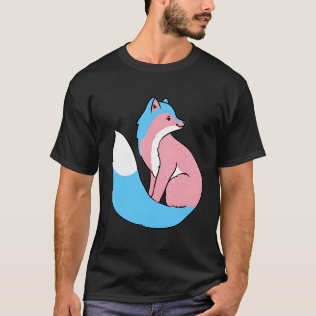 Trans Pride Fox Transgender Gift T Shirt (Framsida)
