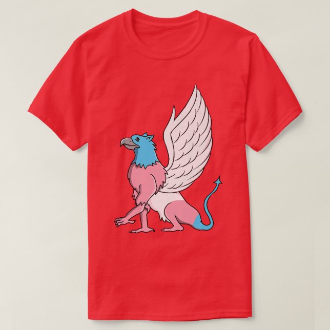 Trans Pride Griffin Transgender  T Shirt (Design framsida)