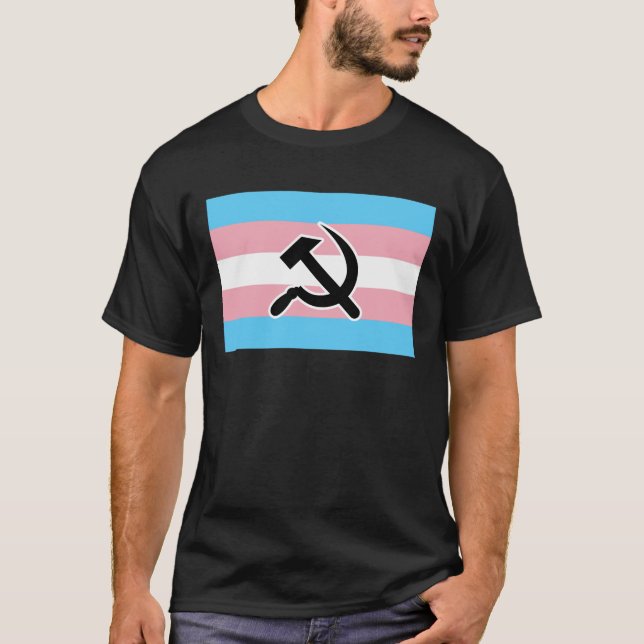 Trans Pride Hammer & Sickle T-Shirt (Framsida)