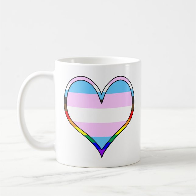 Trans Pride Heart Coffee Mugg (Vänster)