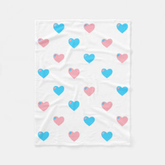 Trans Pride Hearts Fleece Blanket
