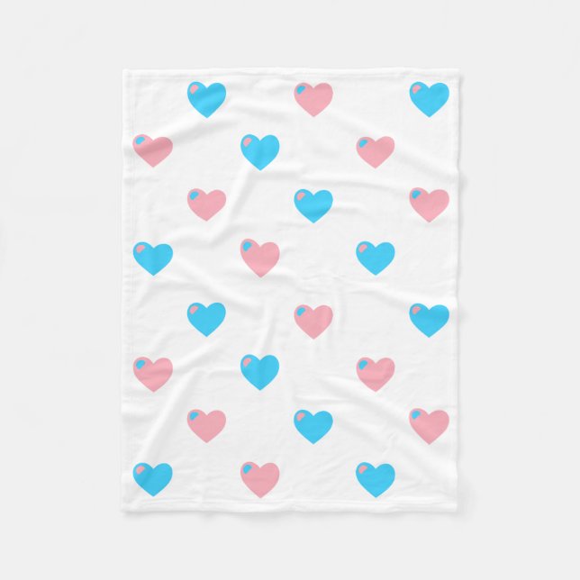 Trans Pride Hearts Fleece Blanket (Framsidan)