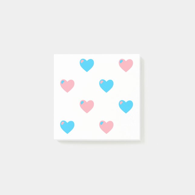 Trans Pride Hjärta Post-it-lappar Post-it Block (Framsida)