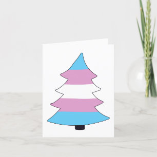 Trans Pride Holigay Träd Helgkort