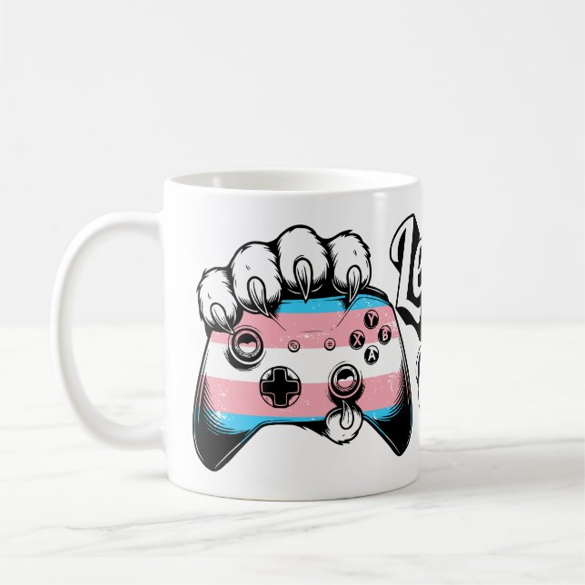 Trans Pride Level Up Tiger Paw Controller Mugg 202 (Vänster)