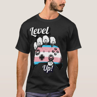 Trans Pride Level Up Tiger Paw Controller T-shirt