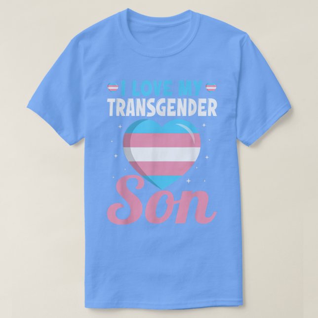 Trans Pride Mamma Pappa I Kärlek min transgenson T Shirt (Design framsida)