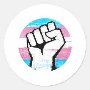Trans Pride Nävar Tryck Runt Klistermärke